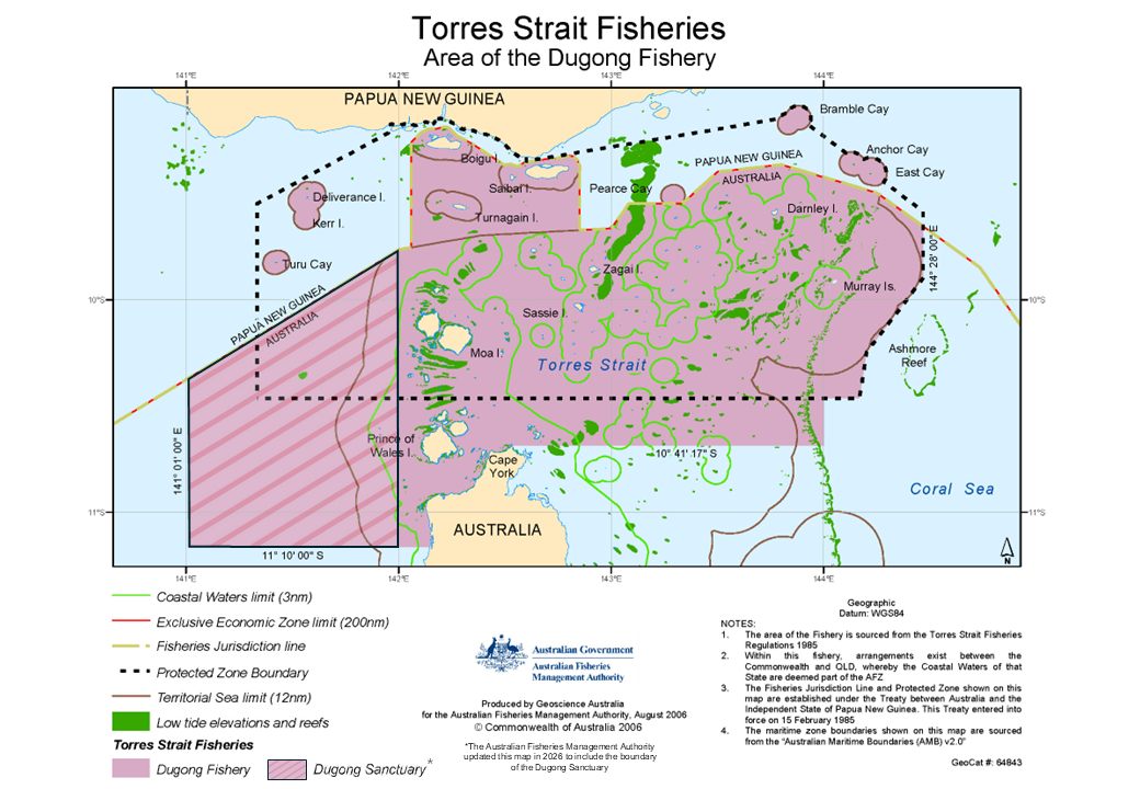 Map of the Dugong fishery with sanctuary