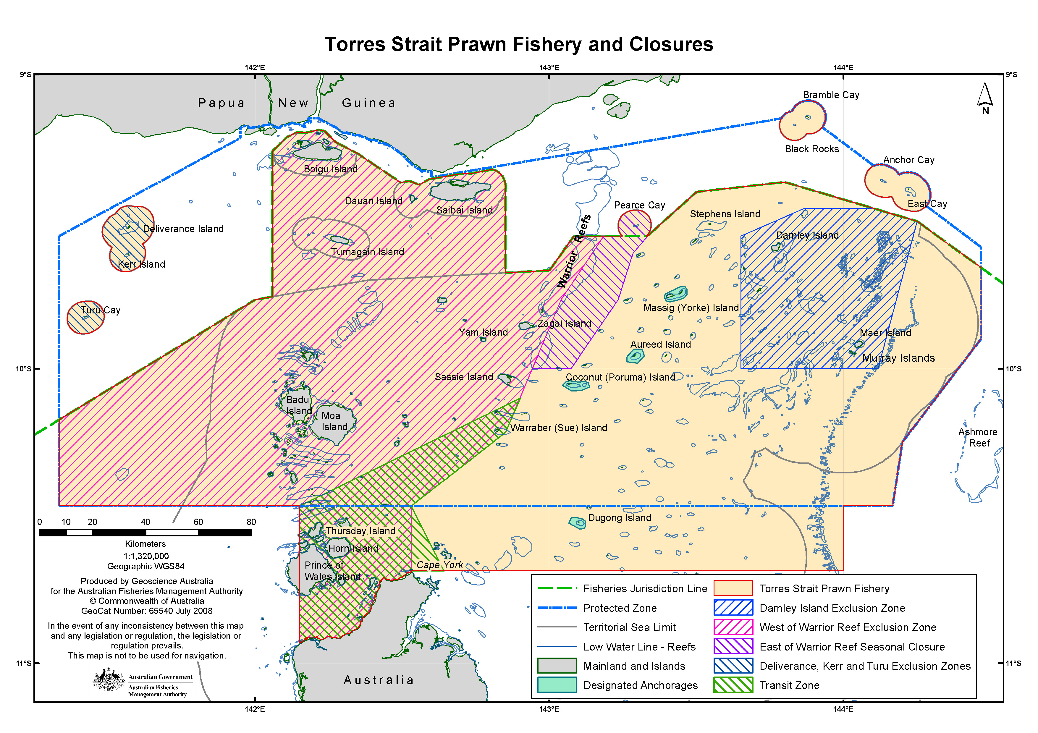 Torres Strait Prawn Fishery Map