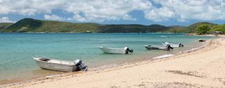 moored boats on Thursday Island