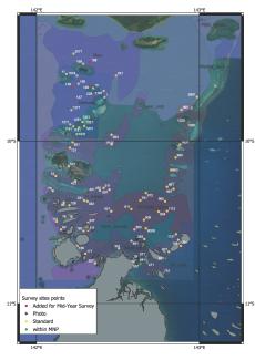 Torres Strait tropical rock lobster pre-season survey sites 2025